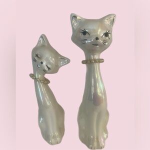 🍎Set of 2 VTG -70s GiftCraft Taiwan Attitude Cats Figurines 🌸